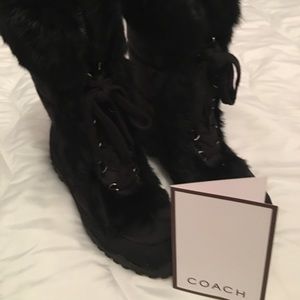 Coach black winter boots